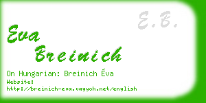 eva breinich business card